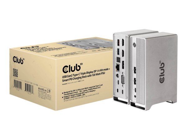 Club 3D Dockingstation - Usb Typ C Triple Docking Station*schwarz*