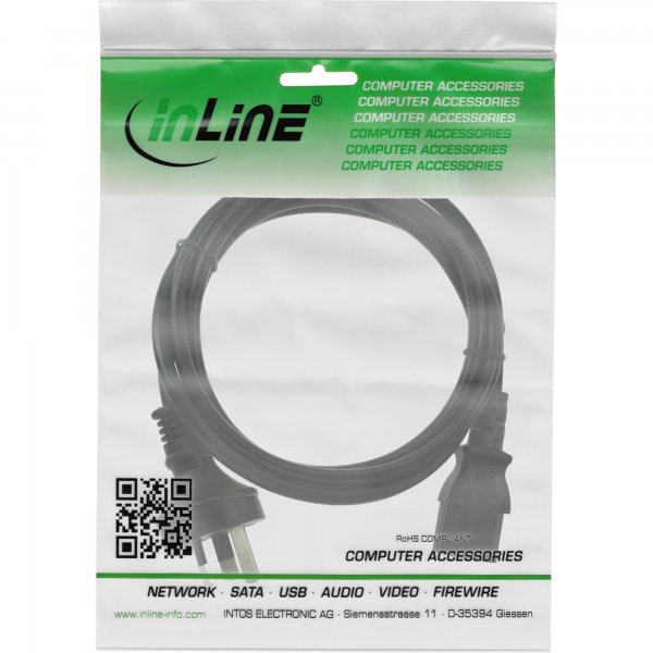 InLine Cavo alimentazione Internaz. - spina Australia presa C13 - 0,5m