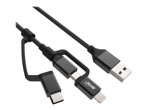 InLine Cavo USB Lightning per iPad - iPhone - iPod - argento - tessuto - 1,5m