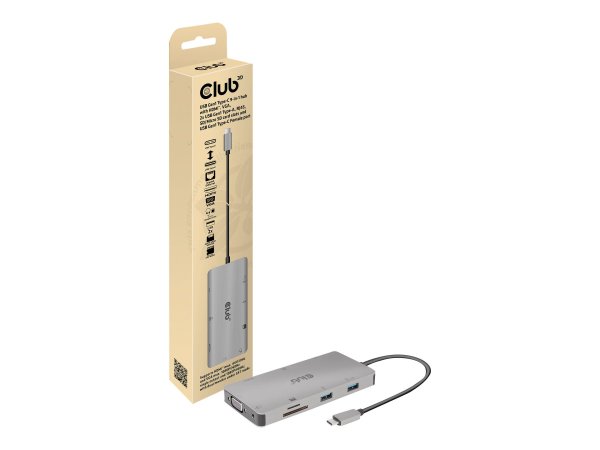 Club 3D Usb Gen 1 Typ-C 9-in-1 Hub mit Hdmi Vga SD/Micro SD