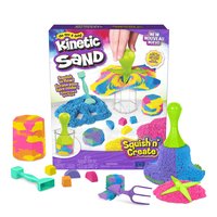Spin Master Kinetic Sand - Set Gioco Squish N’ Create - Sabbia colorata in 3 variazioni - Sabbia ci