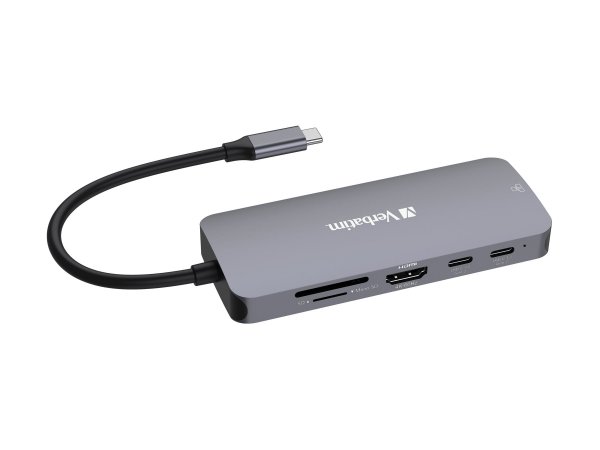 Verbatim CMH-09 - USB tipo-C - HDMI - RJ-45 - USB 3.2 Gen 1 (3.1 Gen 1) Type-A - USB 3.2 Gen 2 (3.1