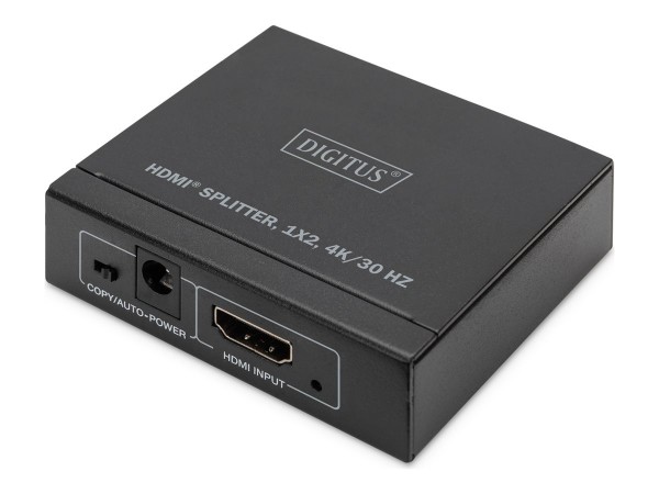 DIGITUS Splitter HDMI - 1x2 - 4K / 30 Hz - HDMI - 2x HDMI - 1.4b - 3840 x 2160 Pixel - Nero - Metall