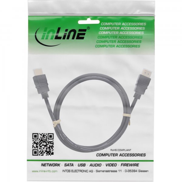 InLine Cavo HDMI - HDMI High Speed con Ethernet - maschio/maschio - nero - 1,5 m