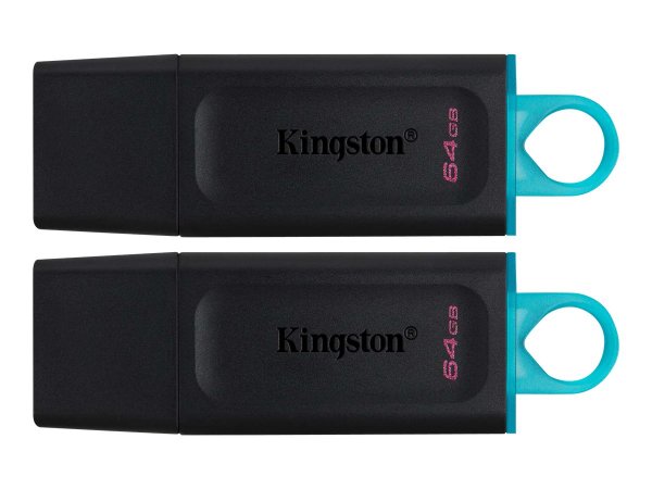 Kingston DataTraveler Drive Flash USB 3.2 Nero + Verde ottanio - 2 pezzi - ® Exodia - 64 GB - USB ti
