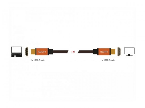 Delock 85729 - 2 m - HDMI tipo A (Standard) - HDMI tipo A (Standard) - 7680 x 4320 Pixel - 48 Gbit/s
