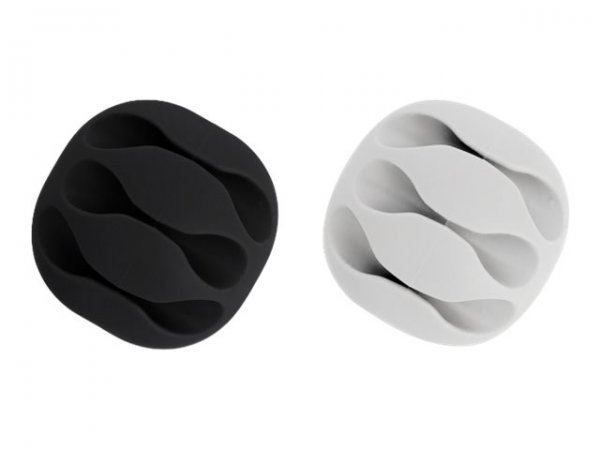 Delock Portacavi con 3 passacavi Set da 6 pezzi nero / bianco - Supporto per cavo - Scrivania/Parete
