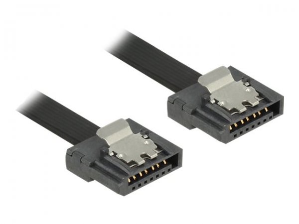 Delock 0.2m 2xSATAIII - 0,2 m - SATA III - Maschio/Maschio - Nero - Dritto - Dritto