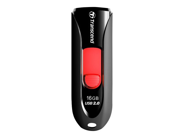 Transcend JetFlash 590 16GB - 16 GB - USB tipo A - 2.0 - Lamina di scorrimento - 4,9 g - Nero