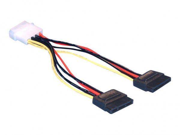 Delock Cable Power SATA HDD 2x > 4pin male - 0,112 m - 2x SATA HDD - 4pin - Multicolore