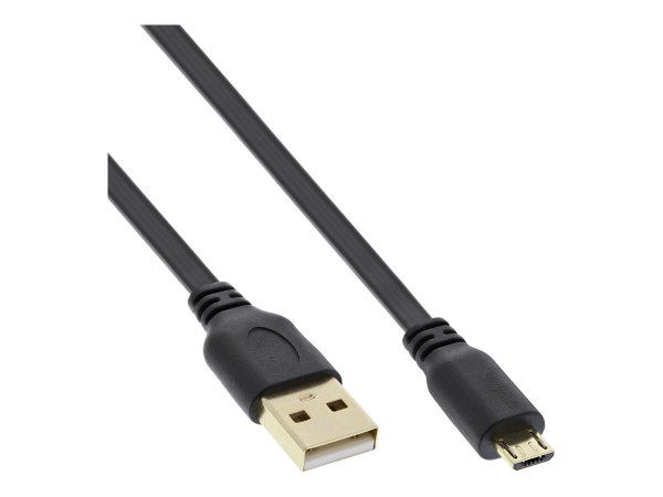 InLine Cavo USB 2.0 Micro - A maschio / Micro B maschio - Piatto - dorato - 2m