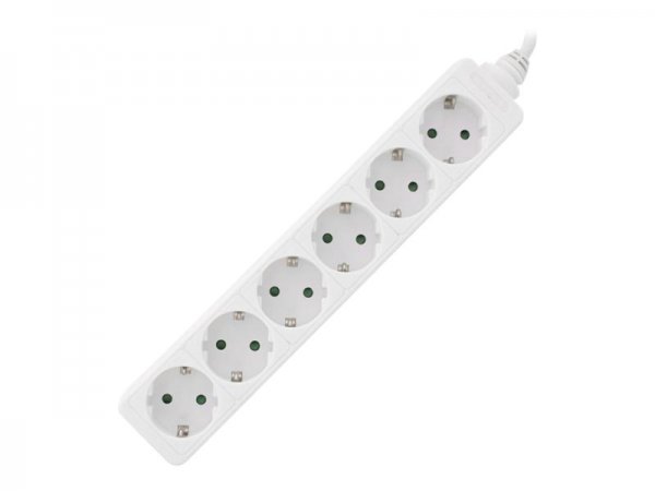 InLine Multipresa - 6x Shucko - con sicura - bianco - cavo 1,5m
