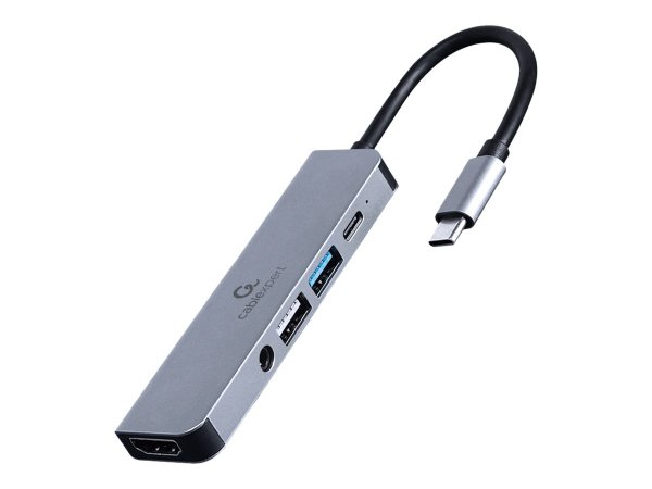 Gembird A-CM-COMBO5-02 - Cablato - USB 3.2 Gen 1 (3.1 Gen 1) Type-C - 87 W - 3,5 mm - Argento - 5 Gb