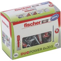 fischer DUOPOWER 6 x 30 S LD - Tassello di espansione - Cemento - Metallo - Grigio - Viti a croce -