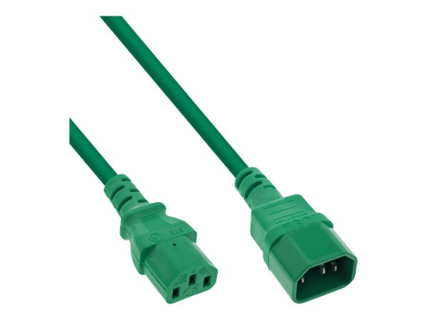 InLine Prolunga elettrica - da C13 a C14 - verde - 1,5m