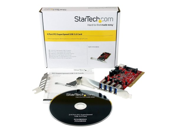 StarTech.com Scheda Pci con 4 porte USB 3.0 (5Gbps) SuperSpeed con alimentazione SATA/SP4 - PCI - US