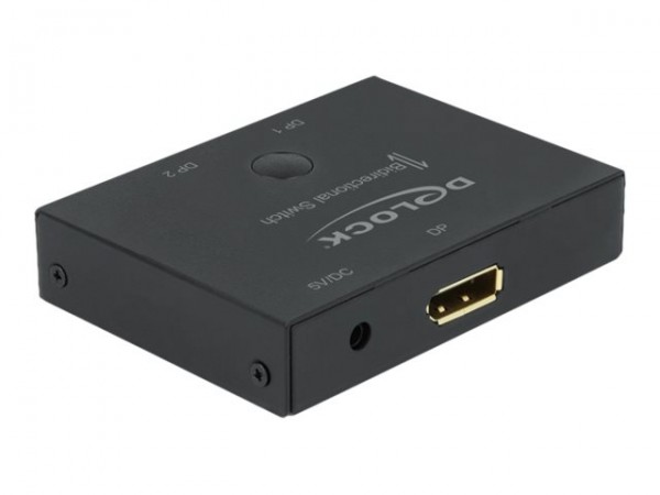 Delock Interruttore bidirezionale DisplayPort 2 - 1 8K 30 Hz - Nero - Metallo - 1 m - 7680 x 4320 Pi