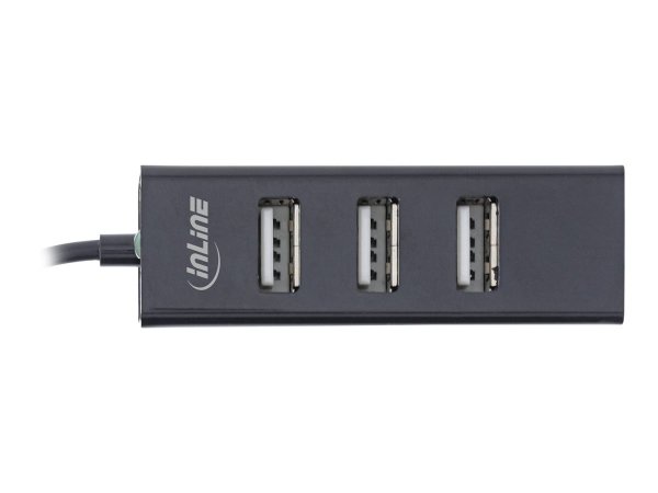InLine Hub USB 2.0 - da USB-C a 4x USB-A - 4 porte - 15 cm - nero