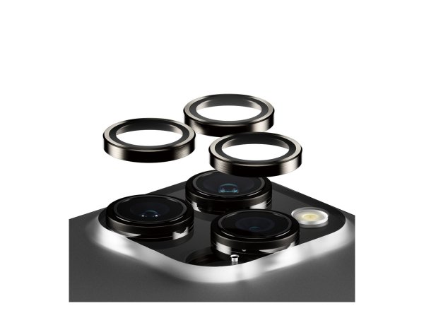 PanzerGlass Hoops Camera Lens Protector iPhone 15 Pro 15 Max Black Metal