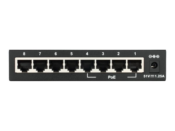 D-Link DES-1008PA - Non gestito - Fast Ethernet (10/100) - Full duplex - Supporto Power over Etherne
