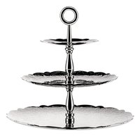Alessi MW52/3 Dressed for X-Mas Etagere aus Edelstahl mit Reliefdekor Stahl