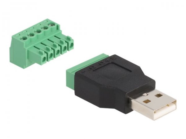 Delock USB 2.0 Typ-A St. zu Terminalblock Adapter 2-teilig - Adattatore - Digitale/dati