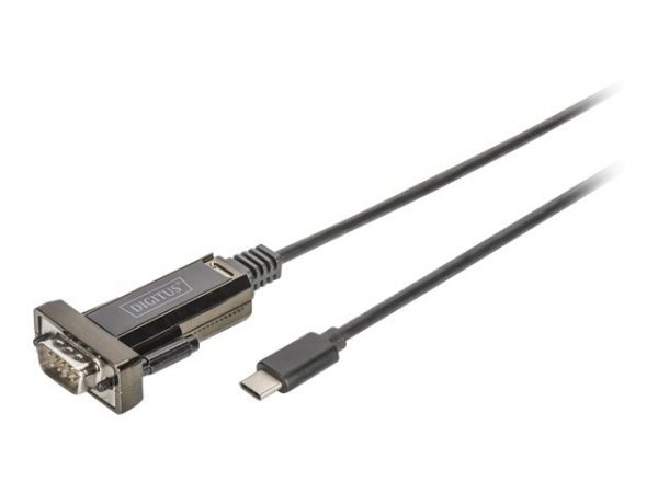 DIGITUS Adattatore seriale USB tipo C™ - Nero - 1 m - DB-9 - Maschio - Maschio - Cina