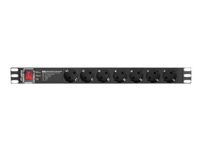 Lanberg PDU Steckdosenleiste 19" 1U 7x Schuko SPD-3MP PDU-PRO-07F-0200-BK - Strip alimentazione - 2