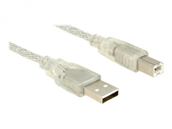 Delock 83893 - 1,5 m - USB A - USB B - USB 2.0 - Maschio/Maschio - Translucent