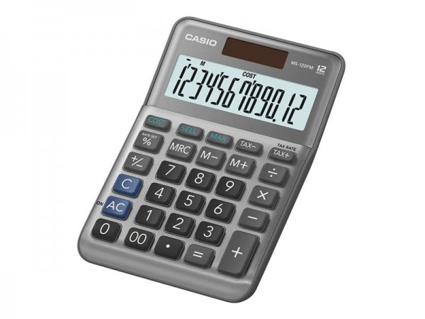Casio MS-120FM - Desktop - Calcolatrice di base - 12 cifre - Batteria/Solare - Nero
