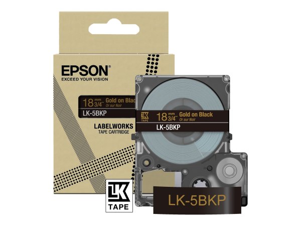 Epson LabelWorks LK-5BKP - Metallic - gold auf schwarz - Rolle 1.8 cm x 9 m 1