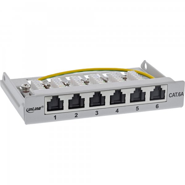 InLine Patch panel Cat.6A 0.5U a 6 vie - da tavolo - grigio