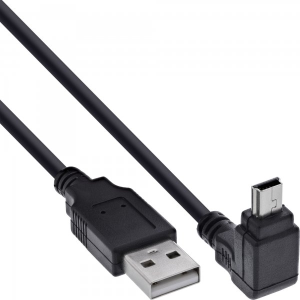 InLine Cavo USB 2.0 Mini - Am/ Mini Bm(5pol.) - Angolato v/ Alto - nero - 1m