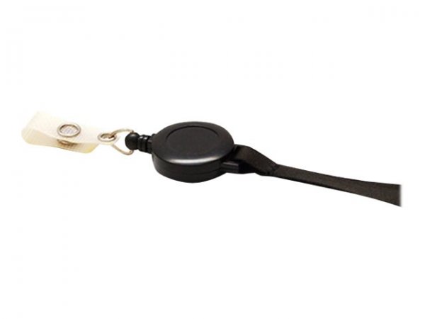 Evolis ZIPCORD-BR 10mm BLACK c. THIN SATIN W. LOCKSETS+ REEL 100pcs.