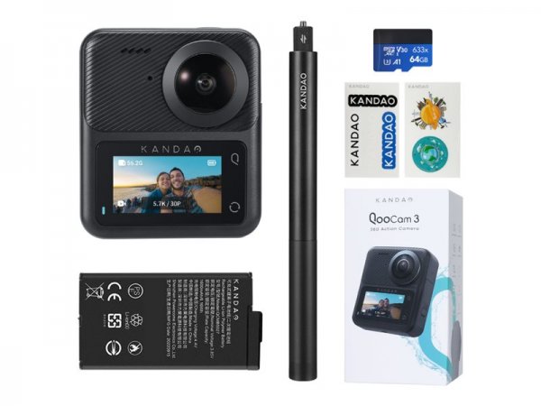 Kandao QooCam 3 360° Action Camera - Travel Combo