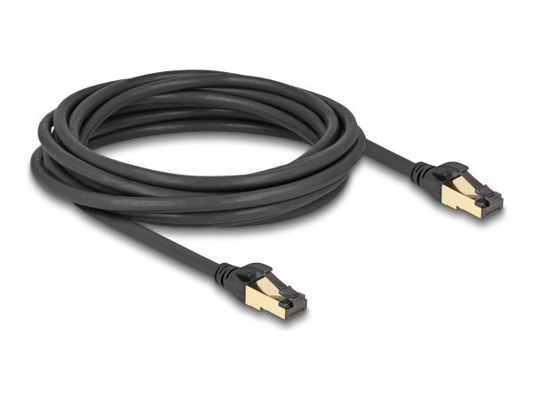Delock Cavo di rete RJ45 Cat.6A maschio-maschio S/FTP nero da 5 m con cavo grezzo Cat.7 adatto per u