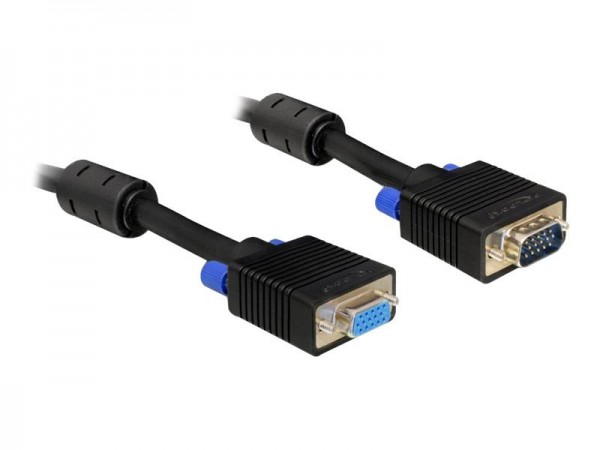 Delock 1m VGA Cable - 1 m - VGA (D-Sub) - VGA (D-Sub) - Maschio - Femmina - Nero