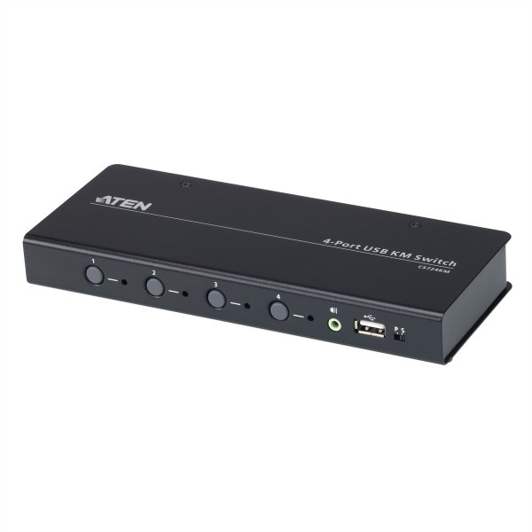 ATEN CS724KM - Nero 4-port Kvm switch - RS-232, USB 2.0 Rj-45, RS-232