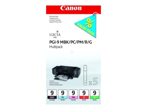 Canon Cartucce d'inchiostro Multipack PGI-9 MBK/PC/PM/R/G - Resa standard - 5 pz - Confezione multip