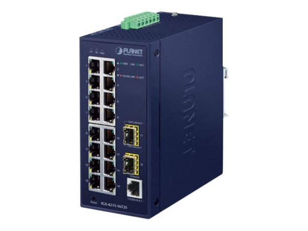 Planet IGS-4215-16T2S - Gestito - L2/L4 - Gigabit Ethernet (10/100/1000) - Full duplex - Montabile a