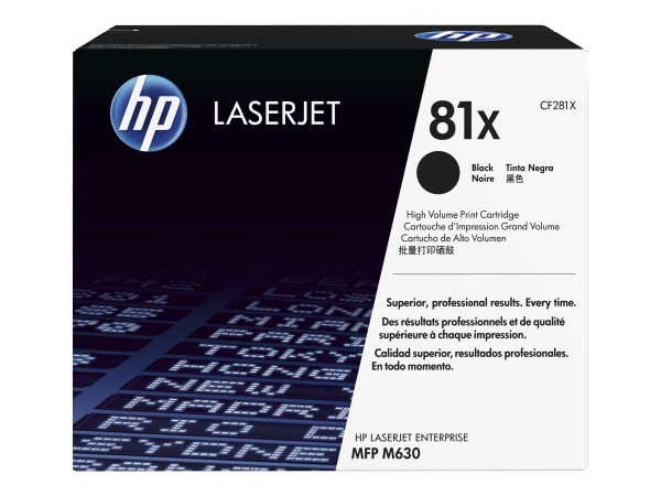 HP 81X - Hohe Ergiebigkeit - Schwarz - Original - LaserJet - Tonerpatrone (CF281X)