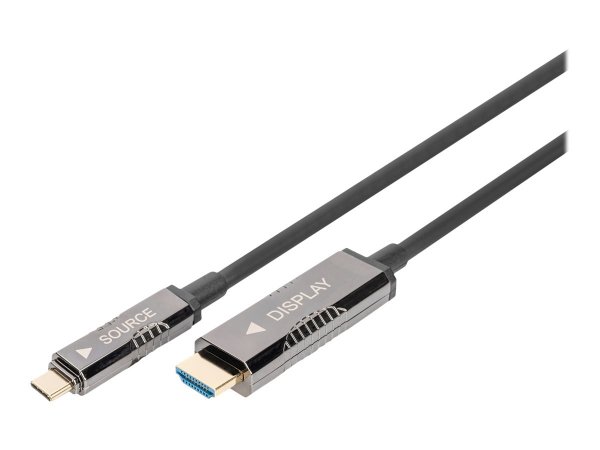 DIGITUS Cavo adattatore da 4K USB tipo - C a HDMI AOC - 20 m - USB tipo-C - HDMI - Maschio - Maschio