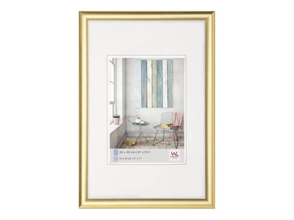 Walther Design KP045G - Cornice per foto singola - Plastica - Oro - 20 x 30 cm - Rettangolare - 327