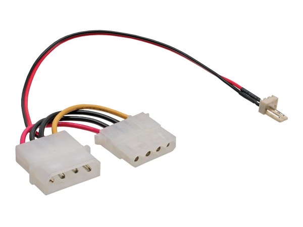 InLine Cavo alimentazione ventole da 4pin 5,25” M-F - 1x 2pin Fan M - 0,15m