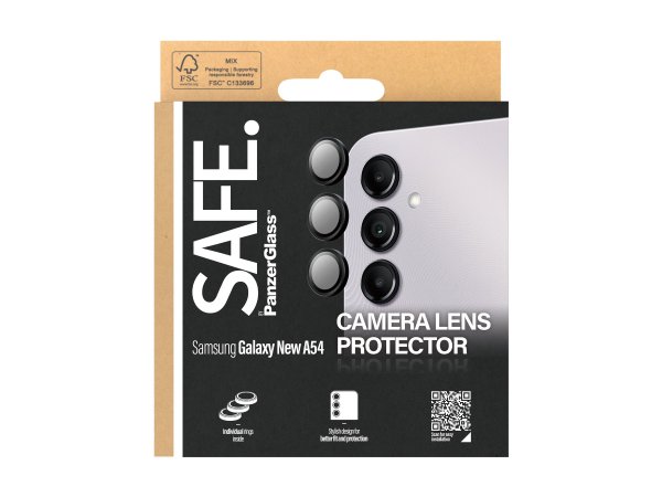PanzerGlass SAFE. by ® Camera Lens Protector Black Samsung Galaxy A55 5G - Samsung - Samsung - Galax