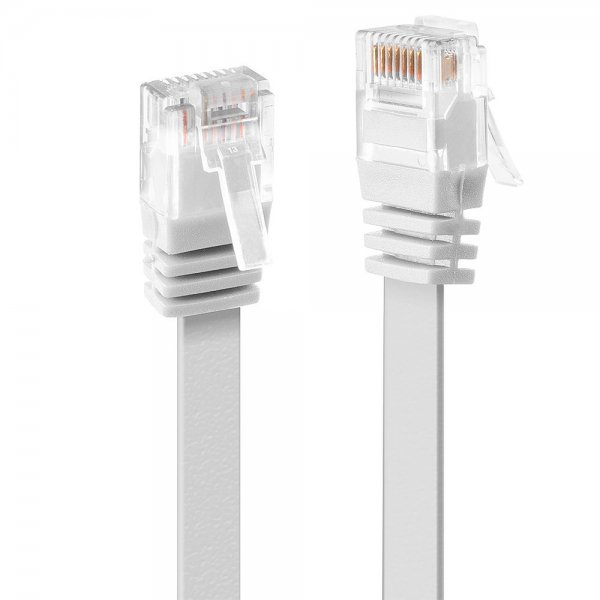 Lindy Netzwerkkabel Cat.6 U/UTP weiß/Flachband/RJ45/250MHz/32AWG - Cavo - Rete