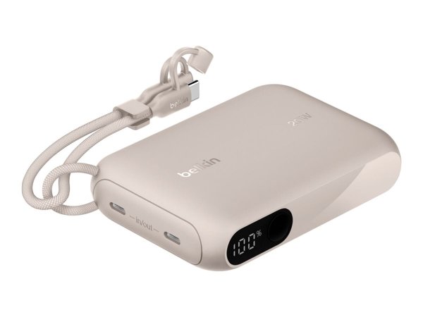Belkin BoostCharge Powerbank 10.000 mAh 20 w PD mit Display Sand BPB027hqSD