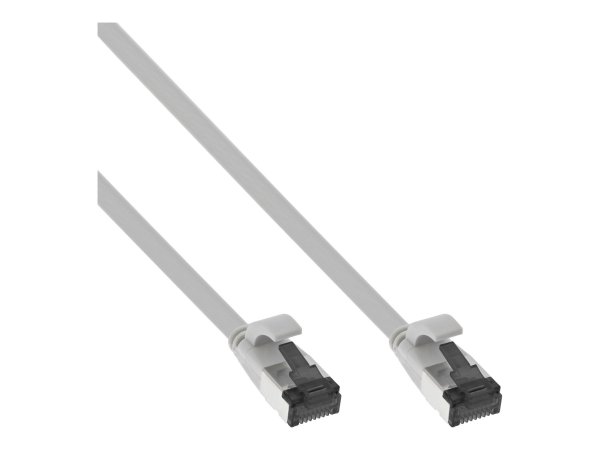 InLine Patch Cable flat - U/FTP - Cat.8.1 - TPE senza alogeni - grigio - 0,3m