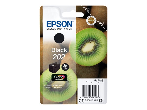 Epson Kiwi Singlepack Black 202 Claria Premium Ink - Resa standard - Inchiostro a base di pigmento -