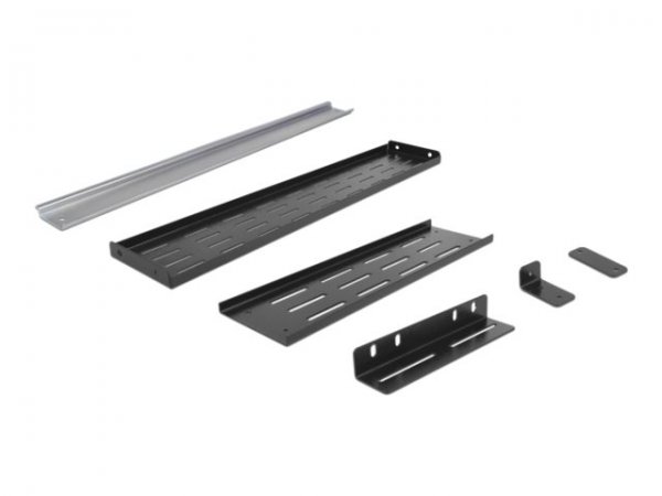 Delock Supporto per guida DIN da 19? 4U - nero - Kit di guide per scaffale - Nero - Metallo - 4U - C